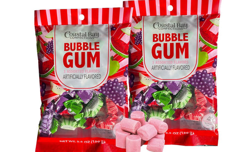 Generic Assorted Fruit Bubble Gum, Individually Wrapped, Grape Watermelon and Green Apple, Party
