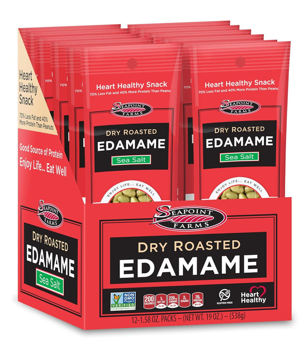 Seapoint Farms Dry Roasted Crunchy Edamame, Plant Based Snack, 20g Protein, 2