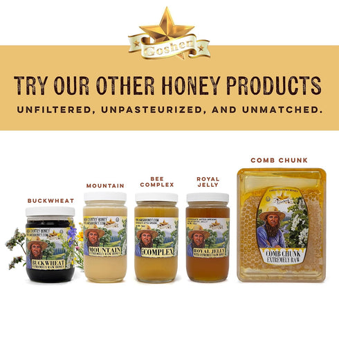 Country 454 16 Oz Goshen Honey Extremely Raw Dandelion Honey - Unfiltered, Unprocessed, Pure & Natural from Amish