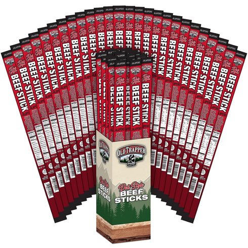 Old Trapper Deli-Style Sausage Sticks, Jalapeo Flavor, 1.75-Ounce Individually Wrapped Packages, 11