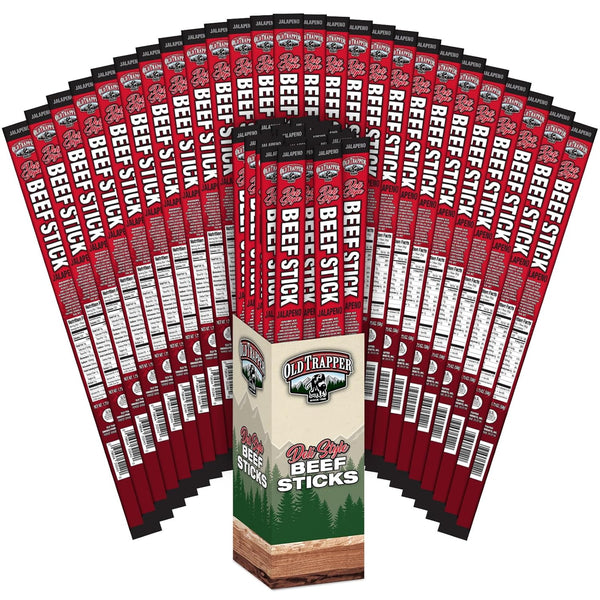 Old Trapper Deli-Style Sausage Sticks, Jalapeo Flavor, 1.75-Ounce Individually Wrapped Packages, 11