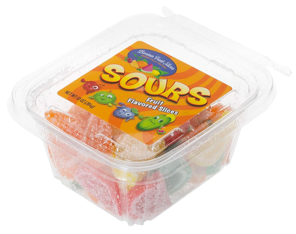 Boston Fruit Slice Sour Fruit Flavored Slices Gummy Candy 10oz Tub
