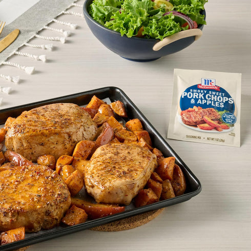 45 1 oz (Pack 12) McCormick Seasoning Mix, Smoky Sweet Pork Chops & Apples, Hearty, Brown Sugar, Bourbon, Hickory