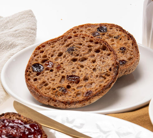 11oz (3pk) Katz Gluten Free Cinnamon Raisin English Muffins. Easy to prepare your vegan Breakfast sandwich. Dairy Free