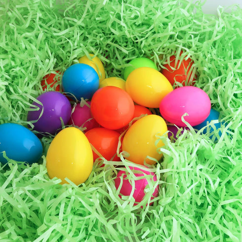 65 Bulk Plastic Candy Filled Easter Eggs, Jelly Beans, Assorted Bag