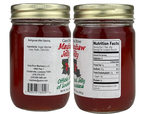 Cane River Mayhaw Jelly 16 (2 Pack) - Ounce Jar - Southern Gourmet Spread for Biscuits, Toast, and Desserts - Premium