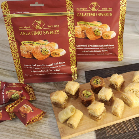 1860, 100% 5.3oz Zalatimo Sweets Since All-Natural Assorted Baklava, Slightly Sweet, No Preservatives, No Additives, No
