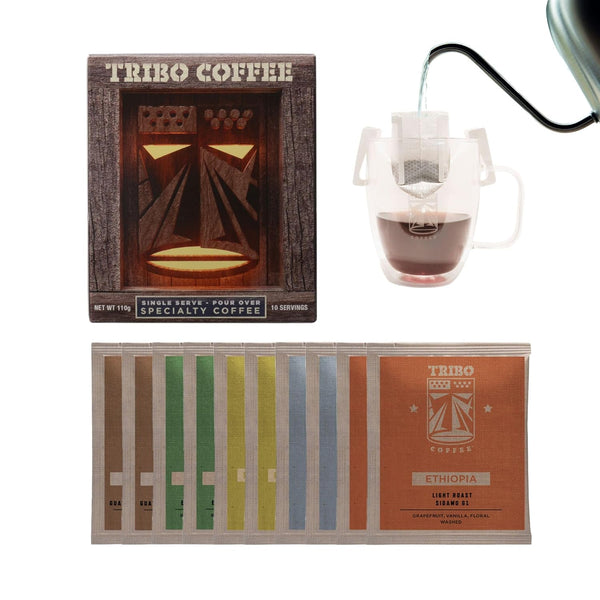 Tribo Coffee Single-Serve Portable Pour Over Drip Coffee - Variety - 10