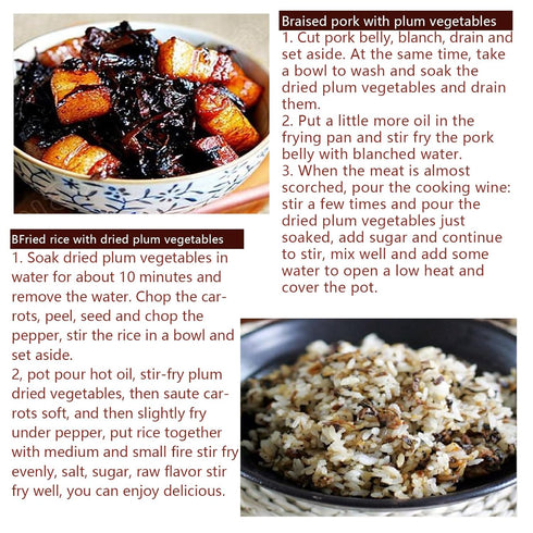 SPFLAUFR 8.81ozmei Dried plum vegetables cai Dried preserved vegetabledried plum vegetables steamed pork under food