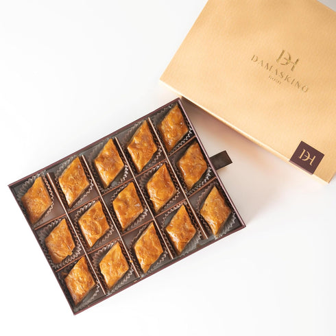 Damaskino Home Greek Baklava Gift Box 10.5oz 15 Pieces of Walnut Baklava