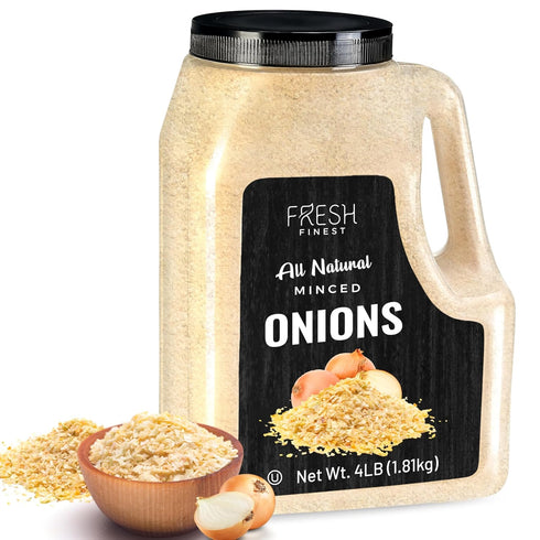 Fresh Finest Minced Onions 4 lb. Bulk Dehydrated Onions, Kosher Certified, Non-GM