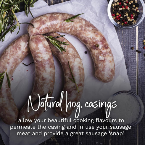 32ft 32mm 12lb Kielbasa SAUSAGE CASINGS Natural HOG Casings for Sausage Making, for Sausage Making - Pre-Tubed, Edible
