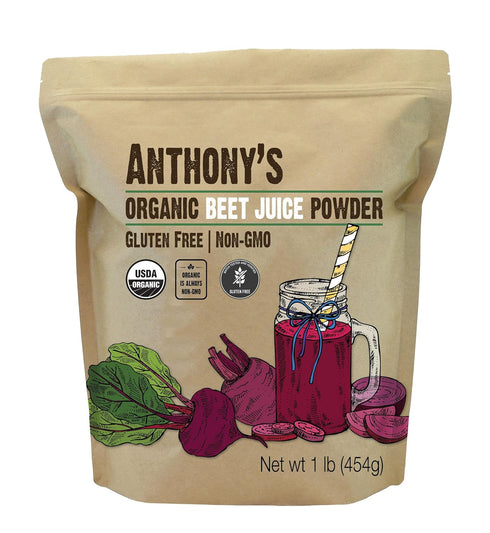Anthony's Organic Beet Root Juice Powder, 1 lb, Gluten Free, Non GMO,