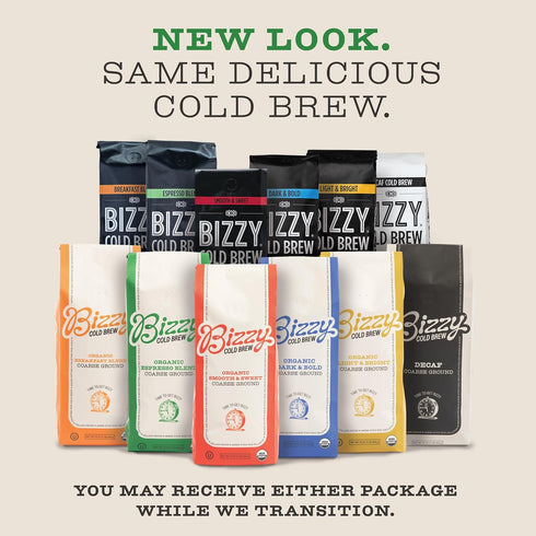 100% 1 LB Bizzy Organic Cold Brew Coffee | Light & Bright Blend | Coarse Ground Coffee | Light Roast | Micro Sifted |
