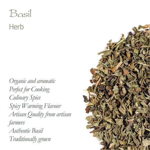 Organic Basil Leaves Culinary Herb, Perfect for Pesto, Sweet Basil, Dry Ocimum Basilicum