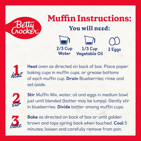 16.9 oz (Pack 10) Betty Crocker Wild Blueberry Muffin and Quick Bread Mix