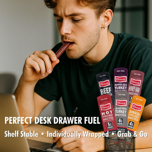 12-Pack Pack Jerky.com Meat Stick Variety - Includes Bonus Pepper Jack Turkey Sticks - Bold Meat & Snack Sticks Sampler