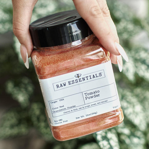 10oz Raw Essentials Tomato Powder | Tomato Paste Powder | Perfect for Soups, Sauces, Stews, Dips, and Seasoning Blends|