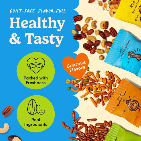 Package Nuts.com - Nuts and Dried Fruits Snack Box Gourmet Mix Assortment for Festive Gifts Includes Mixed Nuts, Dried