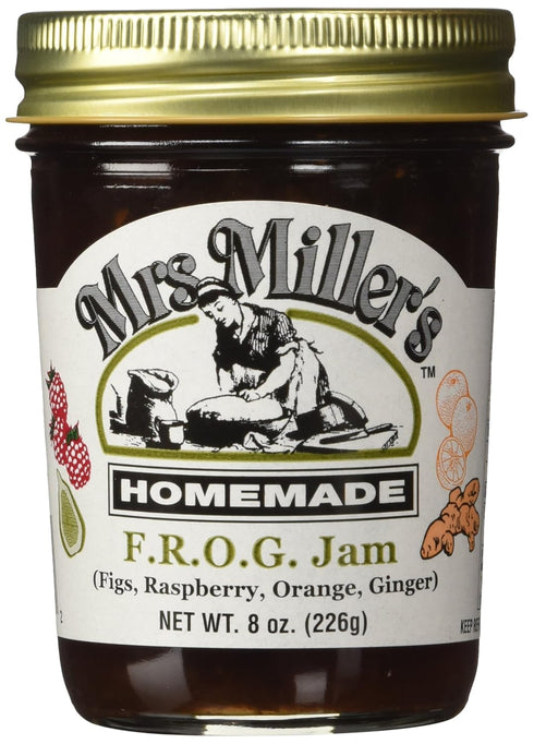 Mrs. Miller's Amish Homemade F.R.O.G. Jam (Figs, Raspberry, Orange & Ginger) 8 oz/226g -