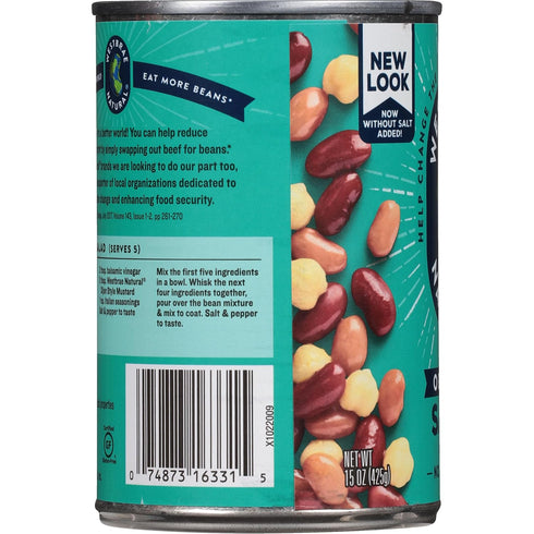 15 oz (Pack 12) WESTBRAE Natural Organic Salad Beans,No Salt Added, Source of Plant Based Protein and Fiber, Low Fat
