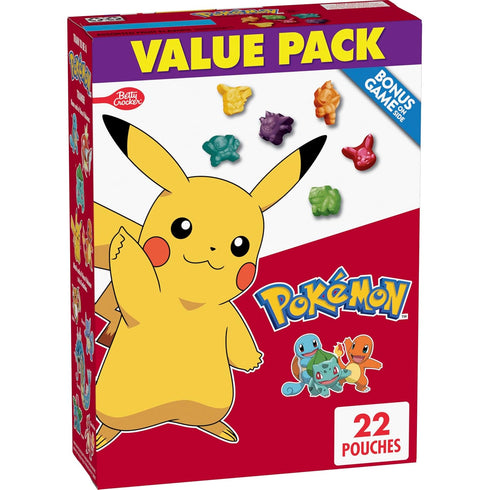 Pokemon Fruit Flavored Snacks, Fat Free and Gluten Free Snacks, 17.6 oz