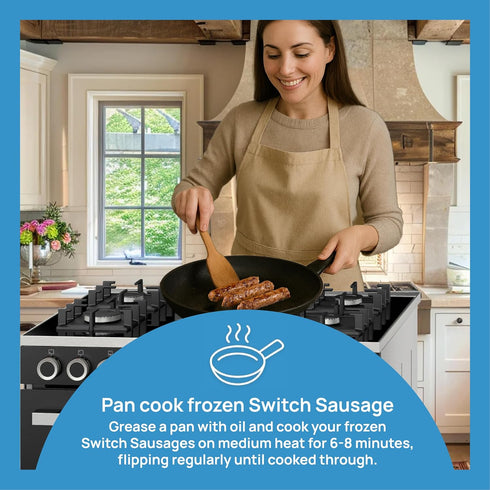 6 Count, 9.5 Oz Switch Foods Plant-Based Sausage, Soy Free, Gluten Free, Non-GMO