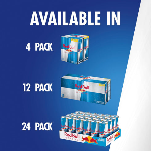 80mg 8.4 Oz, Pack 12 Red Bull Sugar Free Energy Drink with Caffeine plus Taurine & B Vitamins, Fl of Cans