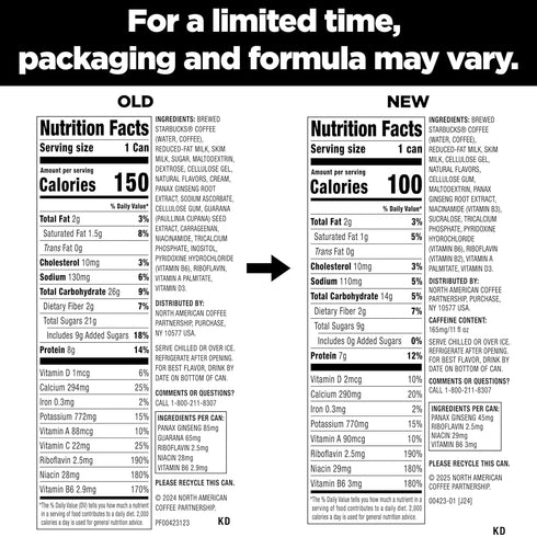 165mg 11 oz (12 Pack) Starbucks Tripleshot Coffee Energy Drink, Vanilla, Triple Blend, Caffeine, B Vitamins, Protein