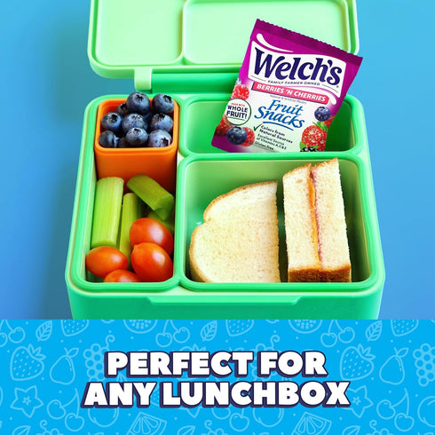 0.8oz Packs (Pack 60) Welch's Fruit Snacks, Fruit Punch, Island Fruits & Berries 'N Cherries Snack Box, Gluten Free
