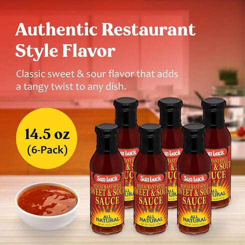 14.5 (Pack 6) Sun Luck Sauce, Sweet and Sour, Ounce