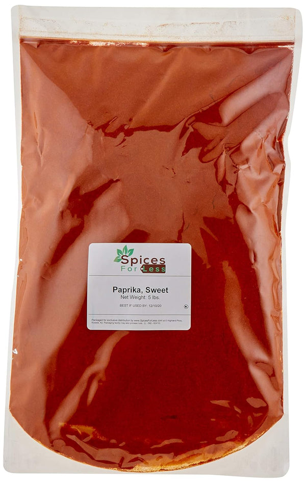 Spices For Less SFL Paprika, Sweet - 5 lbs Resealable Bag - Kosher - Premium