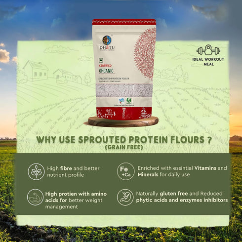 Dhatu 500 Organics & Naturals Sprouted Brown Chickpea Flour g