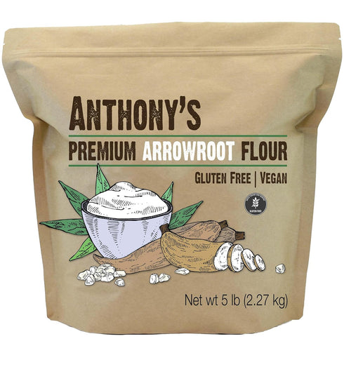 Anthony's Premium Arrowroot Flour, 5 lb, Fine Powder, Gluten Free, Non GMO,