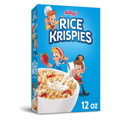 Kellogg's RICE KRISPIES , Breakfast Cereal, 12oz Box