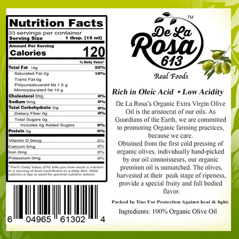 100% 16.9 Oz (Pack 3) De La Rosa Extra Virgin Olive Oil, Balsamic & White Balsamic Vinegar, Pure, Raw & Unfiltered