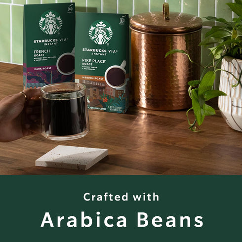 Packets, 50 Packets Starbucks VIA Instant Coffee Single Serve, Dark Roast Coffee, Decaf Italian Roast