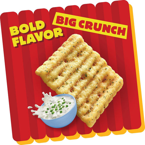 (6 Cheez-It Grooves Crunchy Cheese Crackers, Snack Crackers, Lunch Snacks, Zesty Cheddar Ranch Pouches)