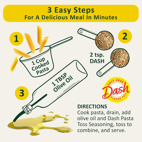 1.9 Dash Salt-Free Pasta Seasoning Blends, Mediterranean, Ounce