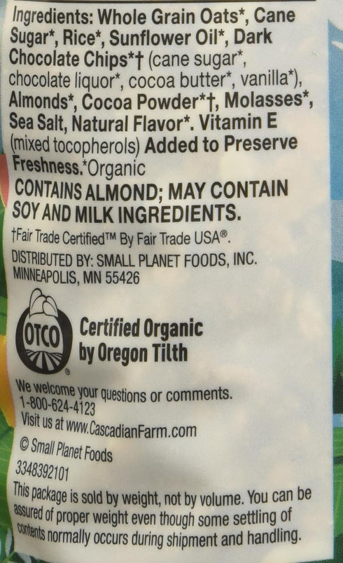 Cascadian Farm 11 (Pack 4) Organic Dark Chocolate Almond Granola, Non GMO, Ounces