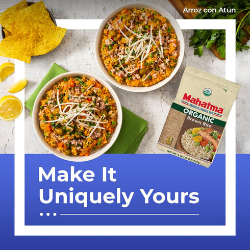 2-Pound 20 1 Mahatma Organic Brown Rice, Bag of Rice, Microwave Rice in Minutes or Cook on Stovetop in Hour
