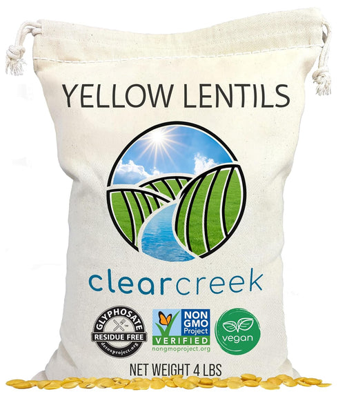 CLEAR CREEK Certified Glyphosate Residue Free Yellow Lentils | 4 lb |