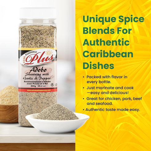 800g Cool Runnings Adobo Seasoning with Pepper and Garlic Savory and Aromatic Adobo Spice Blend for Meats, Vegetables