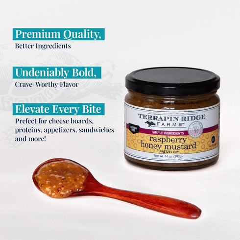 14 oz Terrapin Ridge Farms Raspberry Honey Mustard Pretzel Dip - Sweet Dip with Coarse Mustard & Tart Raspberries