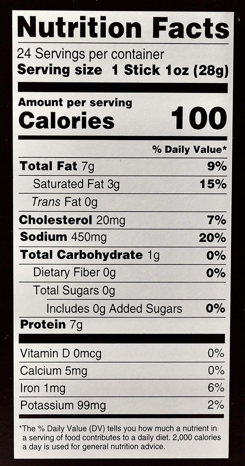 24 1oz No Man's Land HOT Meat Sticks High Protein Low Calorie Low Carb Premium Meat Snack Carton of Sticks