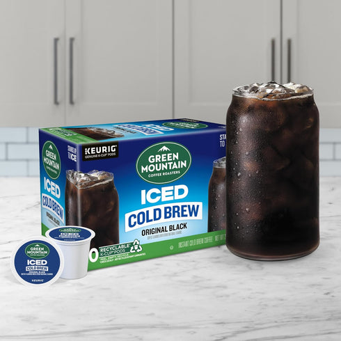 60-Count (6 Packs 10) Green Mountain Coffee Roasters Original Black Iced Cold Brew Coffee, Single Serve Keurig K-Cup