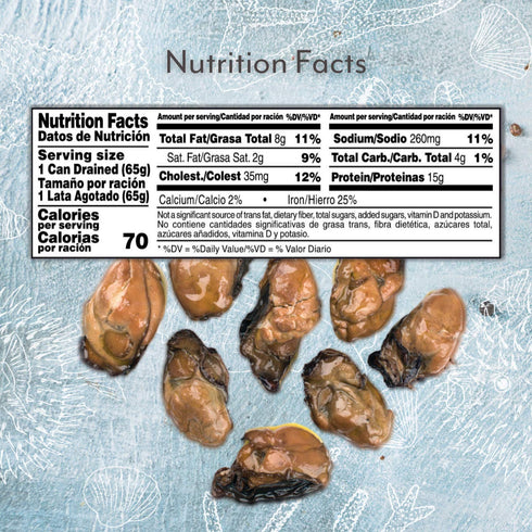 3 Oz Roland Foods Premium Smoked Large Oysters in Oil, Wild Caught, Tin