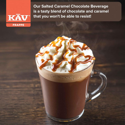 10 oz KAV DECADENT Barista Salted Caramel Chocolate Luxurious Beverage Mix | Sweet & Savory Flavor, Perfect for Hot