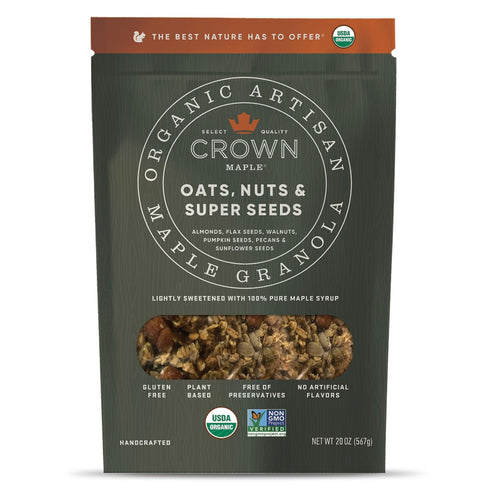 Crown Maple Organic Artisan Maple Granola Oats, Nuts & Super Seeds, 20