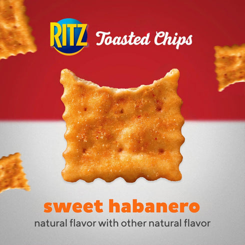 12 Packs RITZ Toasted Chips Sweet Habanero Crackers, Bulk Individual Snacks, Snack